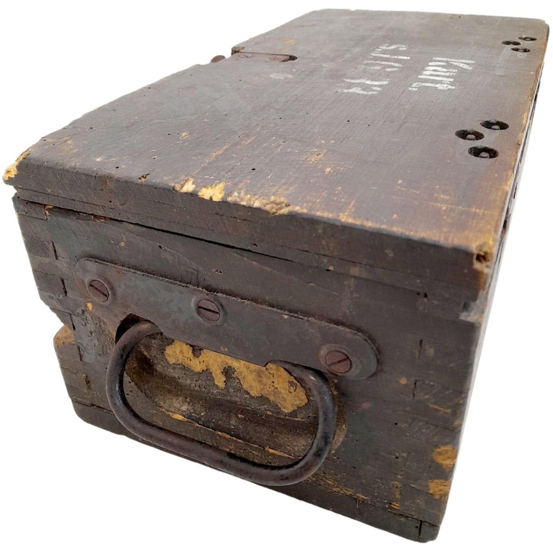 WW2 German 15cm Sig 33 Cartridge Box with original labels, stencils, and internals. - Bild 6 aus 15