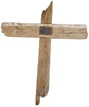 WW1 Wooden Makeshift German Grave Marker from a Field Burial in Normandy, France. This was