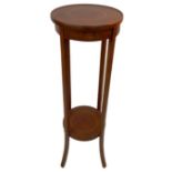 An Antique Edwardian Mahogany Plant Stand. 98cm tall. 32cm diameter at top. Winning bidder picks