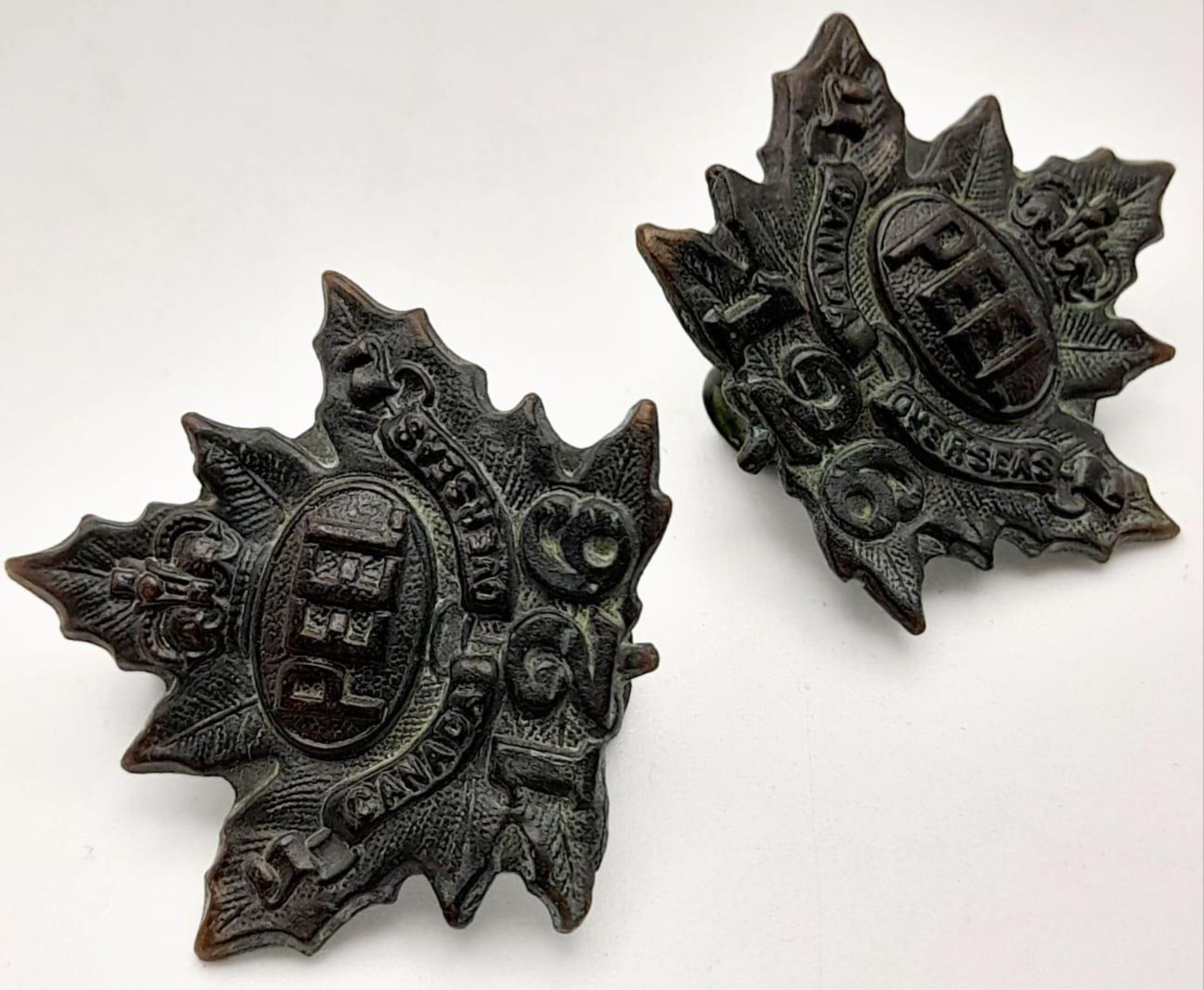 WW1 Canadian Expeditionary Force Collar Badges. 126th Battalion (Peel County) - Bild 4 aus 7