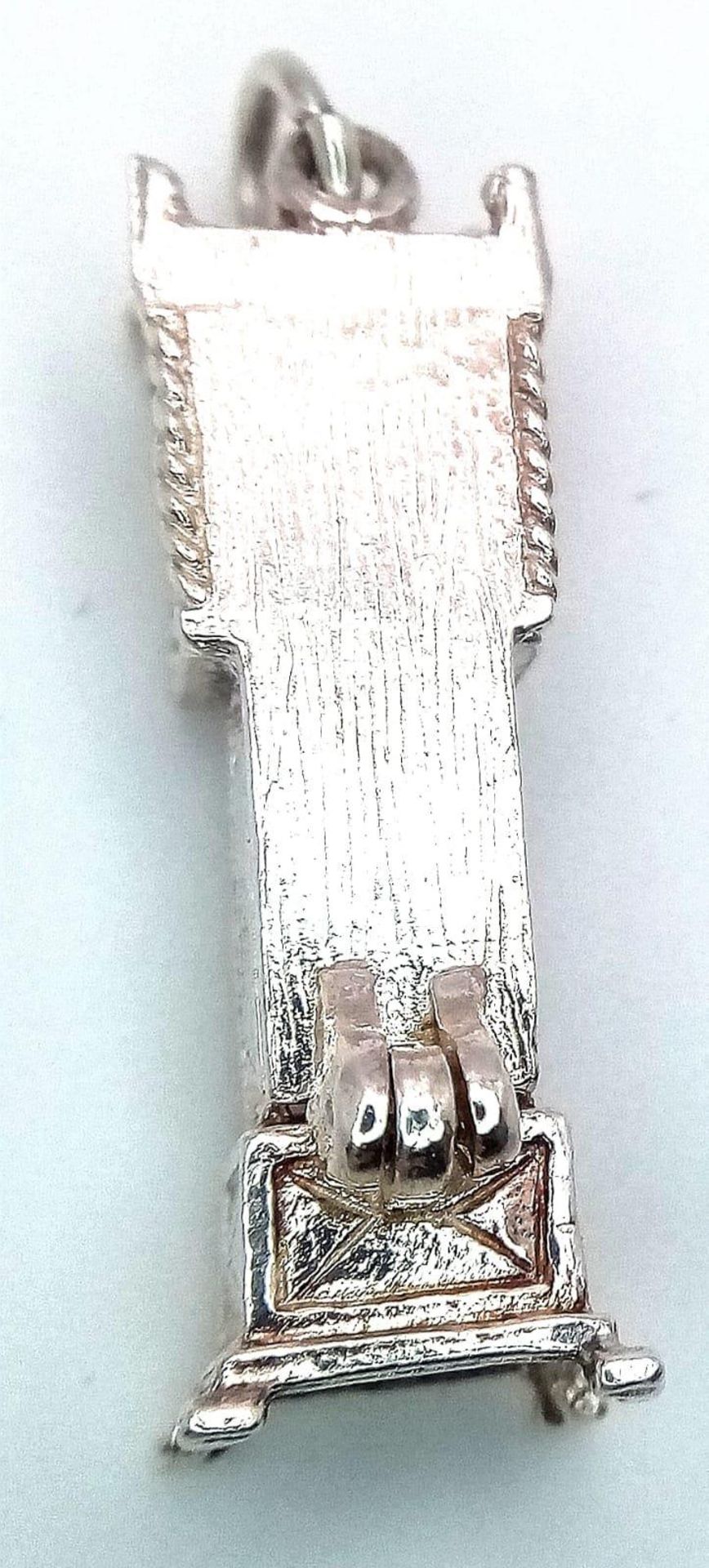 A Sterling Silver Grandfather Clock Charm, which Opens to Reveal the Movement. 3.2cm length, 4.5g - Image 7 of 7