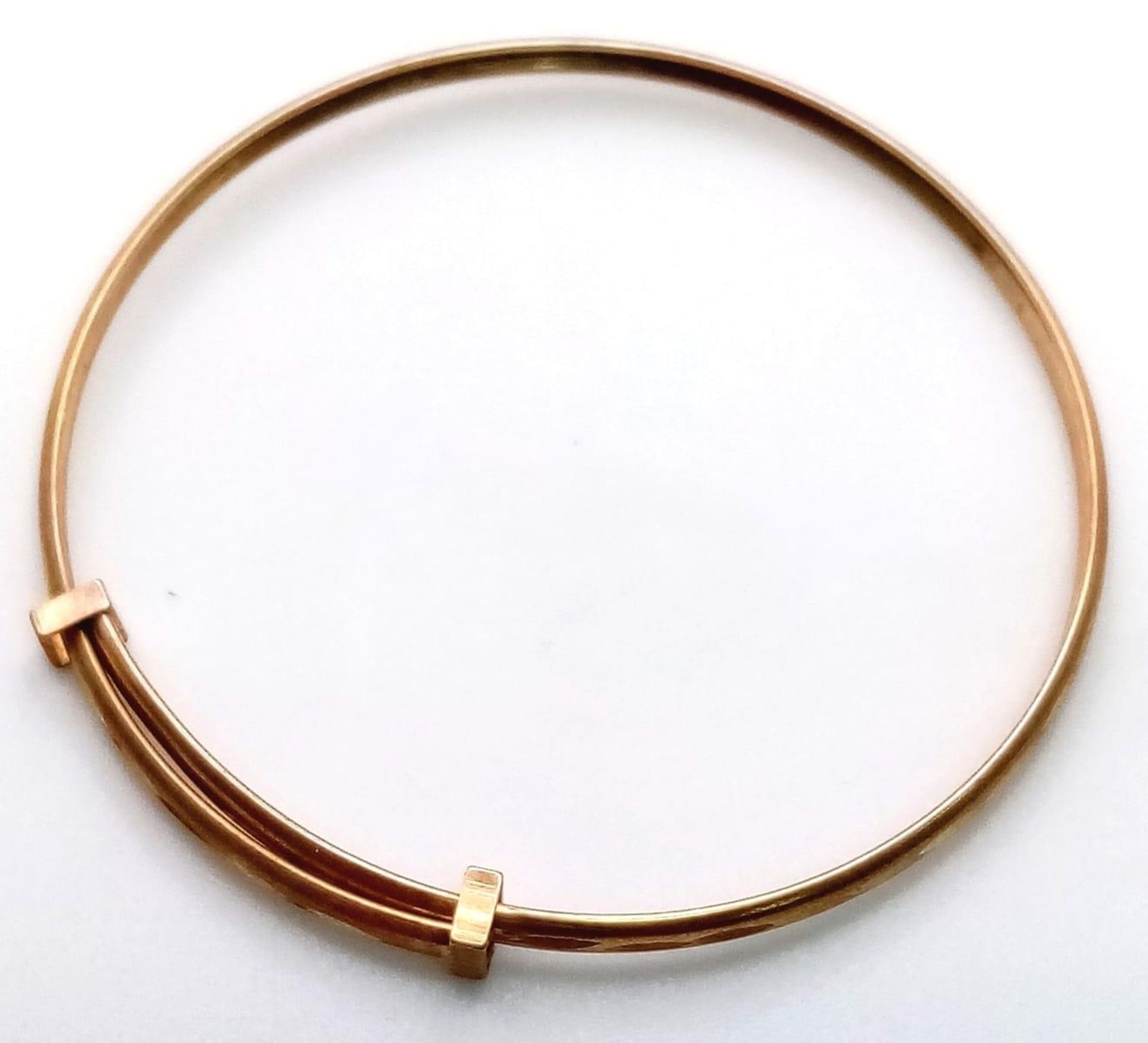 9k yellow gold baby bangle 3.5cm diameter, 1.2g