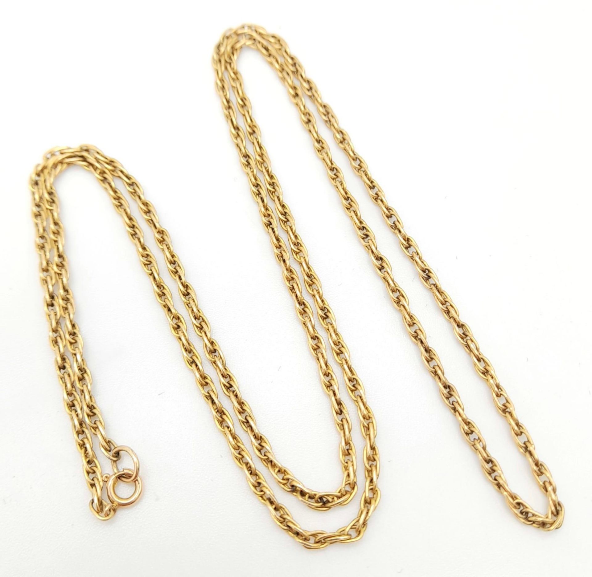 A Vintage 9K Yellow Gold Oval Link Chain/Necklace. 60cm length. 8.7g weight. - Bild 3 aus 5