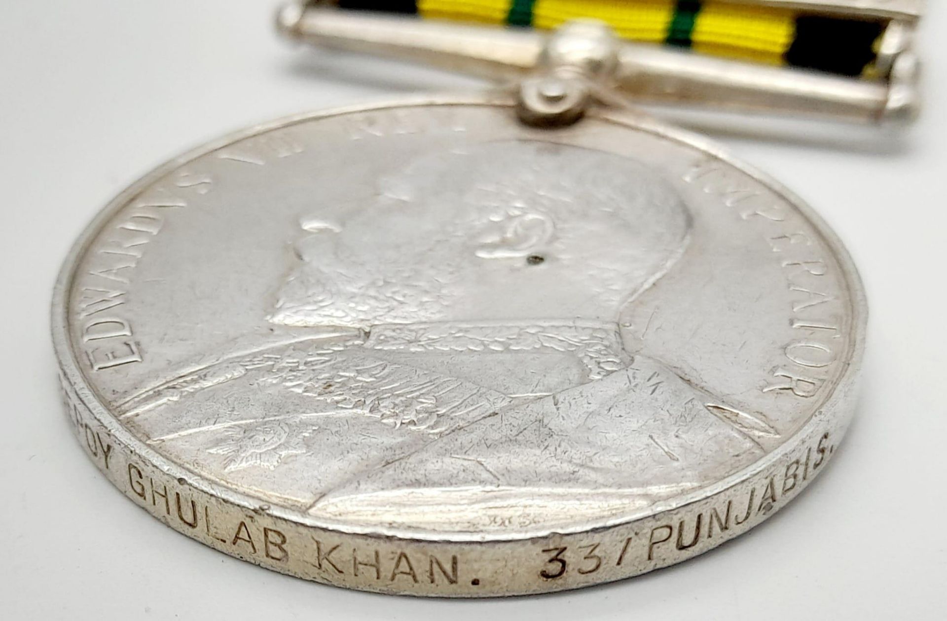An Africa General Service Medal 1899 with clasp Somaliland 1908-10. Named to 168 Sepoy Ghulab Khan - Bild 4 aus 7