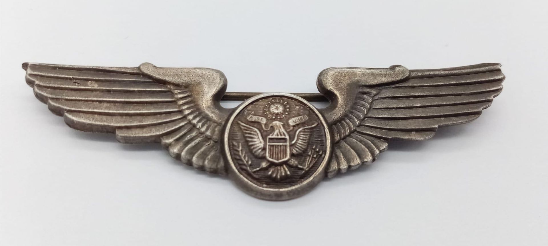 WW2 US Army Air Force Silver Crew Brevet Wings. Made by Wallace Bishop, Brisbane Australia