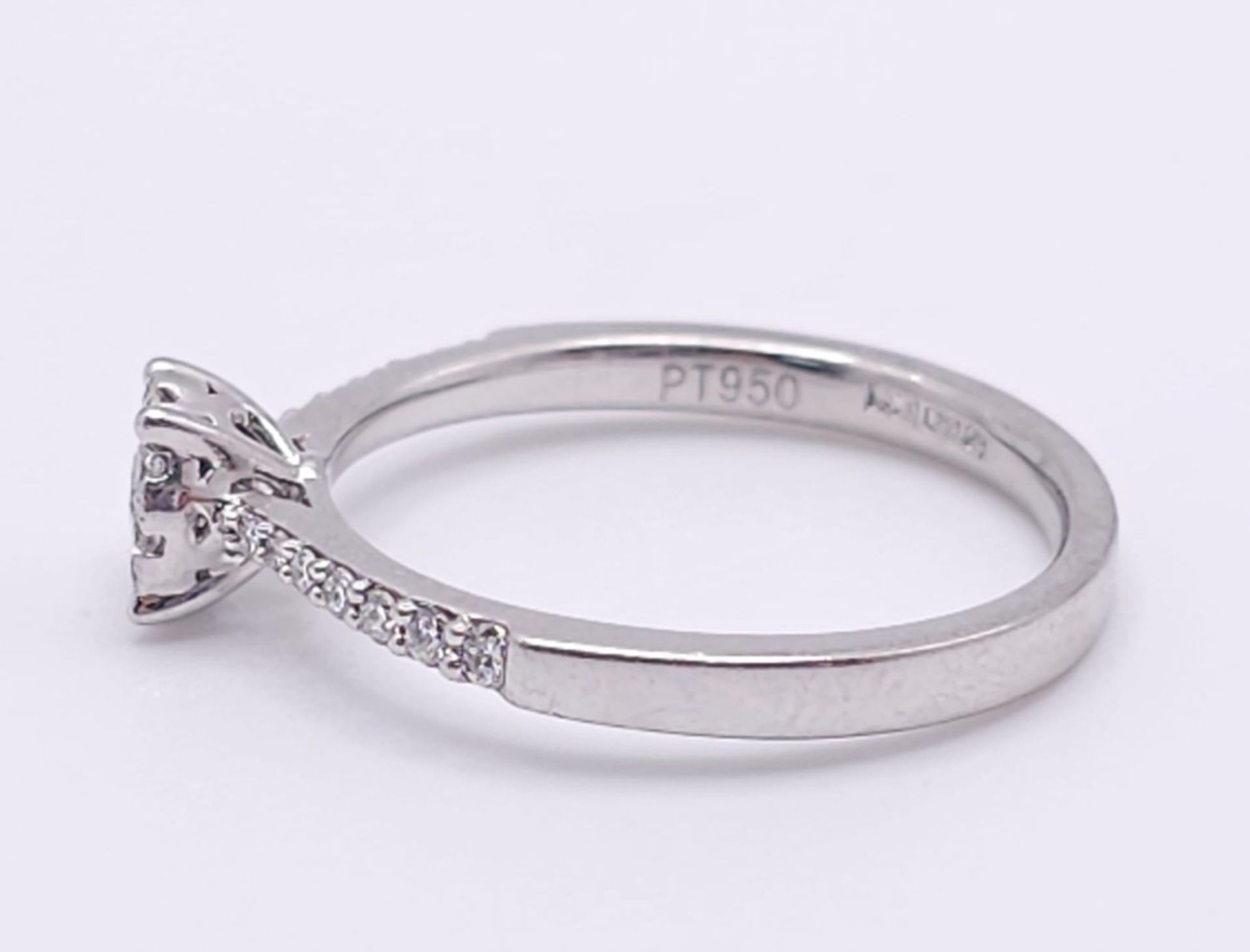 A PLATINUM DIAMOND RING, APPROX 0.35CT DIAMONDS, WEIGHT 4.1G SIZE N - Image 11 of 12