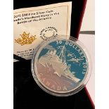 2015 CANADA 30 DOLLAR SILVER COIN. Commemorating the Battle of the Atlantic. Issued by the