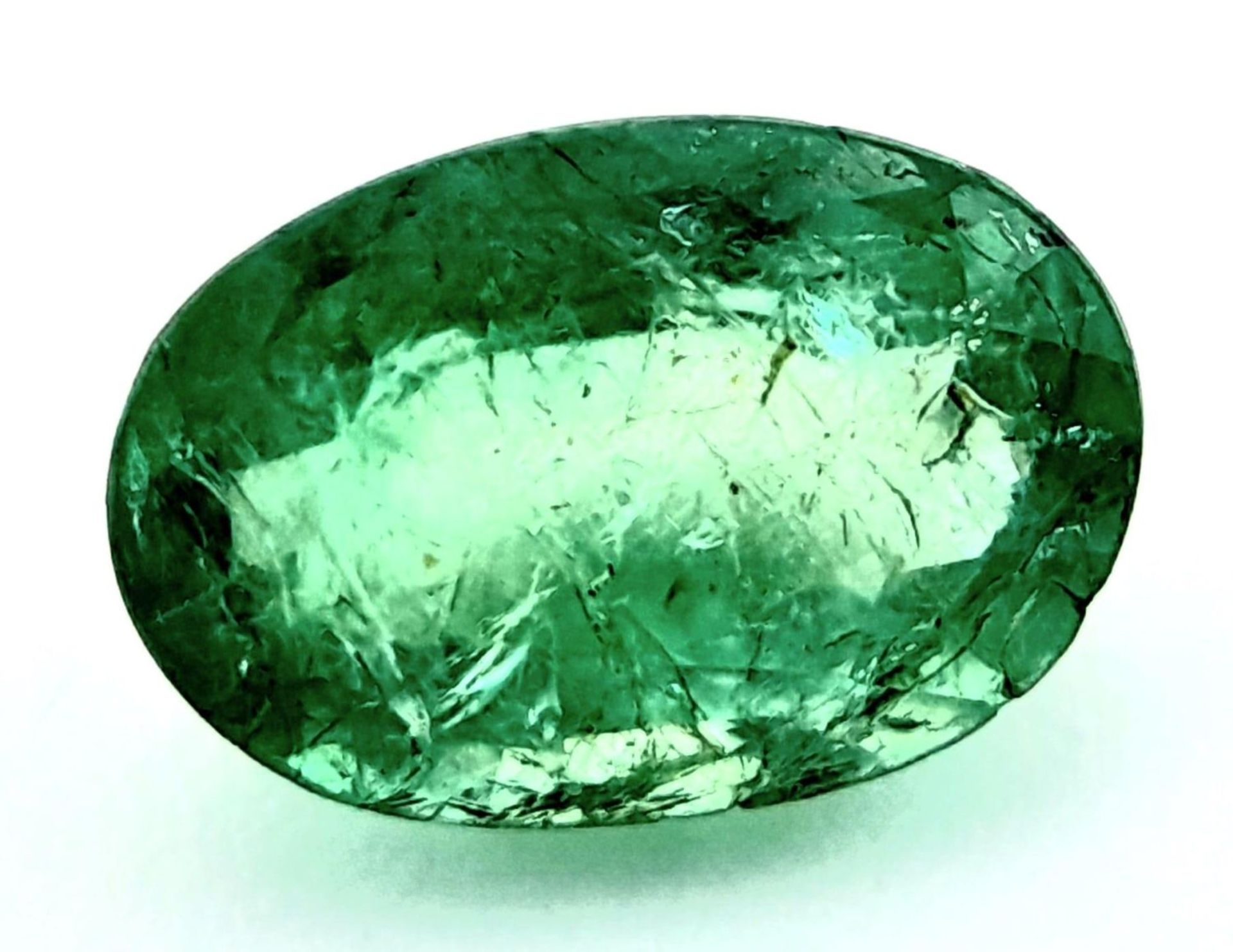 A 0.95ct Zambia Natural Beryl Emerald, in the Oval shape cut. Comes with the GFCO Swiss certificate. - Image 2 of 5