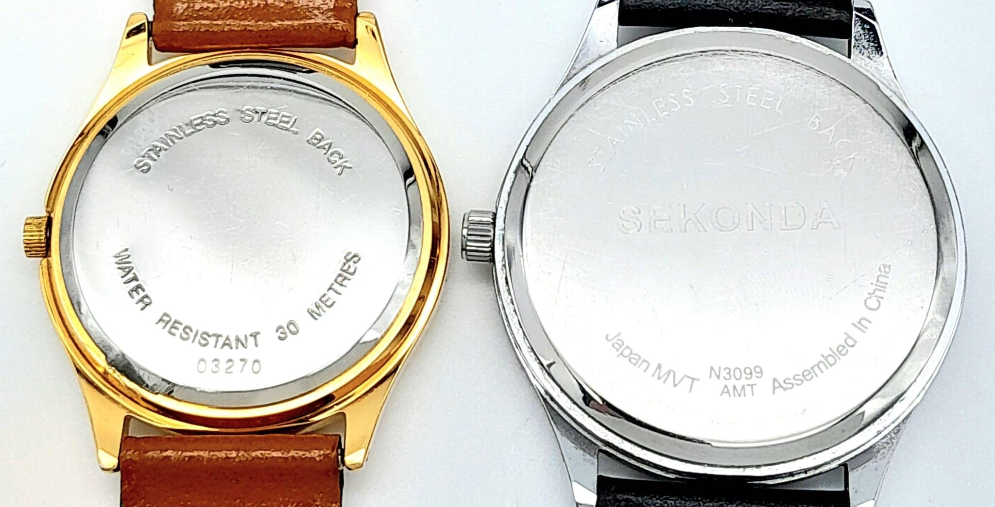 Two Different Style Quartz Sekonda Watches. Both in good condition and working order. - Image 5 of 6