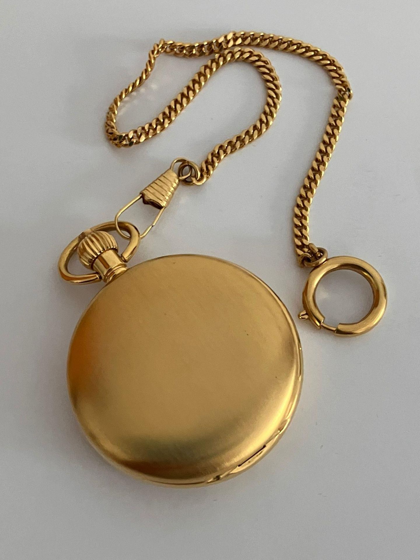 TCM SKELETON POCKET WATCH and CHAIN. Gold Plated. Manual winding/automatic movement. Skeleton - Bild 8 aus 11