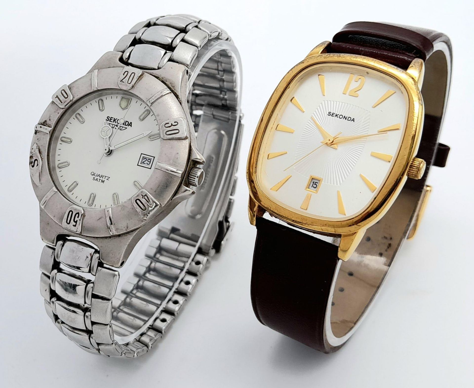 Two Different Style Sekonda Quart Gents Watches. Both in good condition and working order. - Image 4 of 10