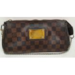 A Louis Vuitton Damier Ebene 'Eva' Pochette Shoulder Bag. Leather exterior with gold-toned hardware,