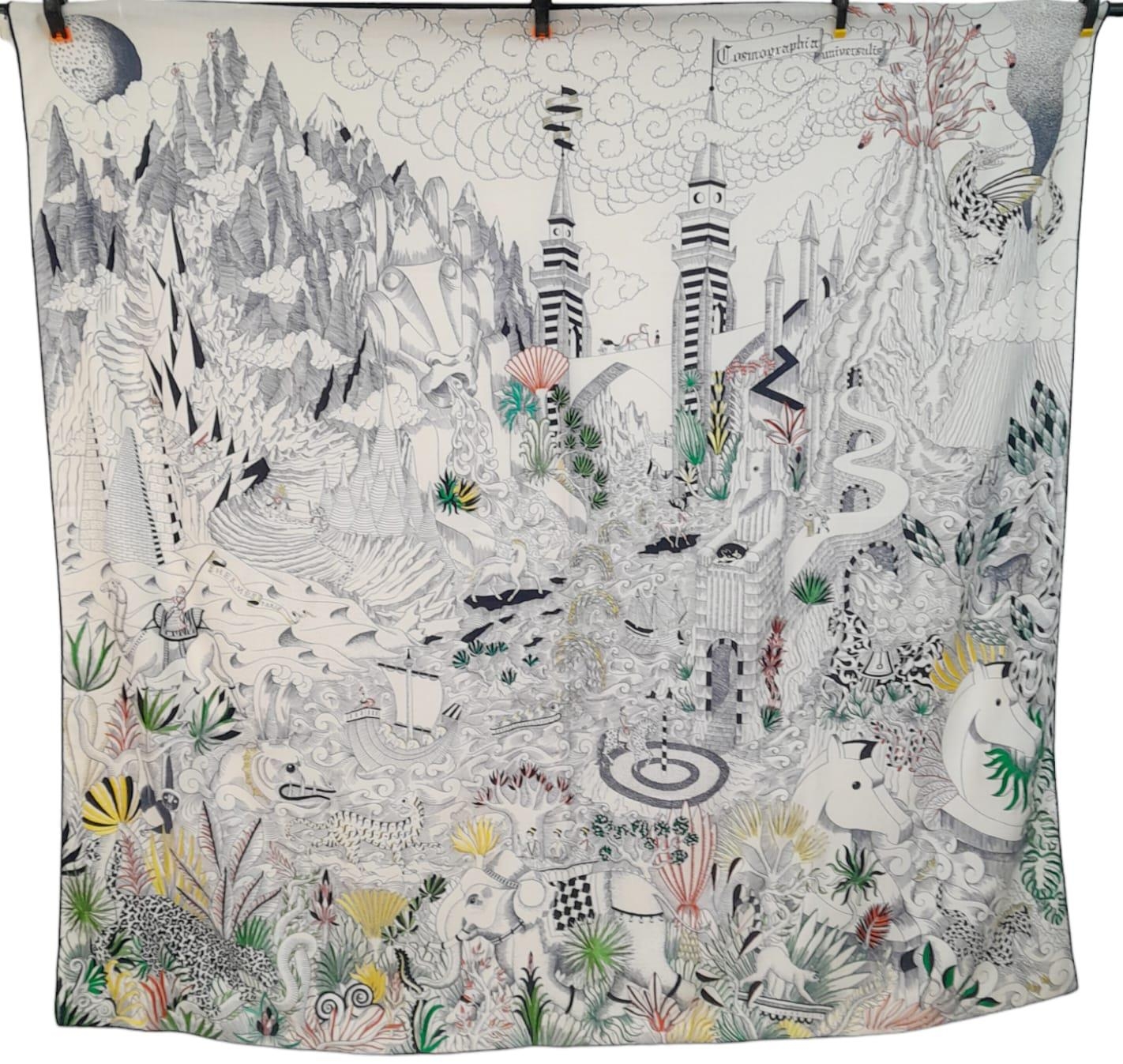An Hermes Cosmographia Shawl/Scarf. Cashmere with embroidery and beaded details. New with tags.