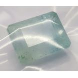 A 42.36ct Large Natural Aquamarine, Brazil Mines, in the Emerald step cut. Comes with the AIG