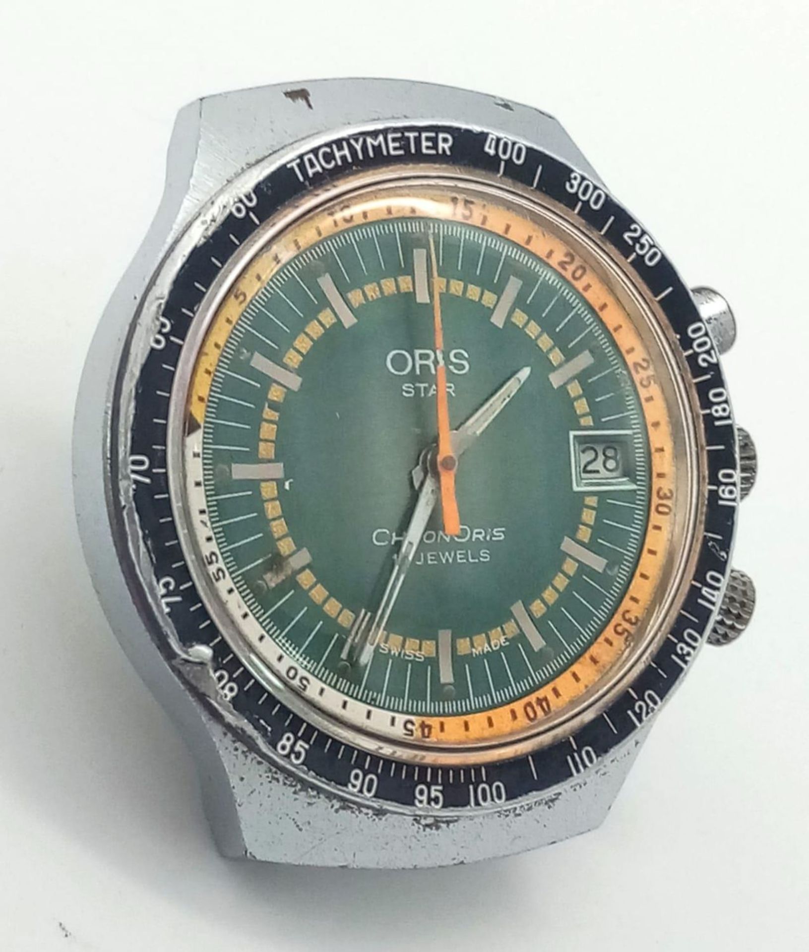A Vintage Oris Star Chronograph Automatic Gents Watch Case - 38mm. Multi tone dial with date window. - Bild 7 aus 10