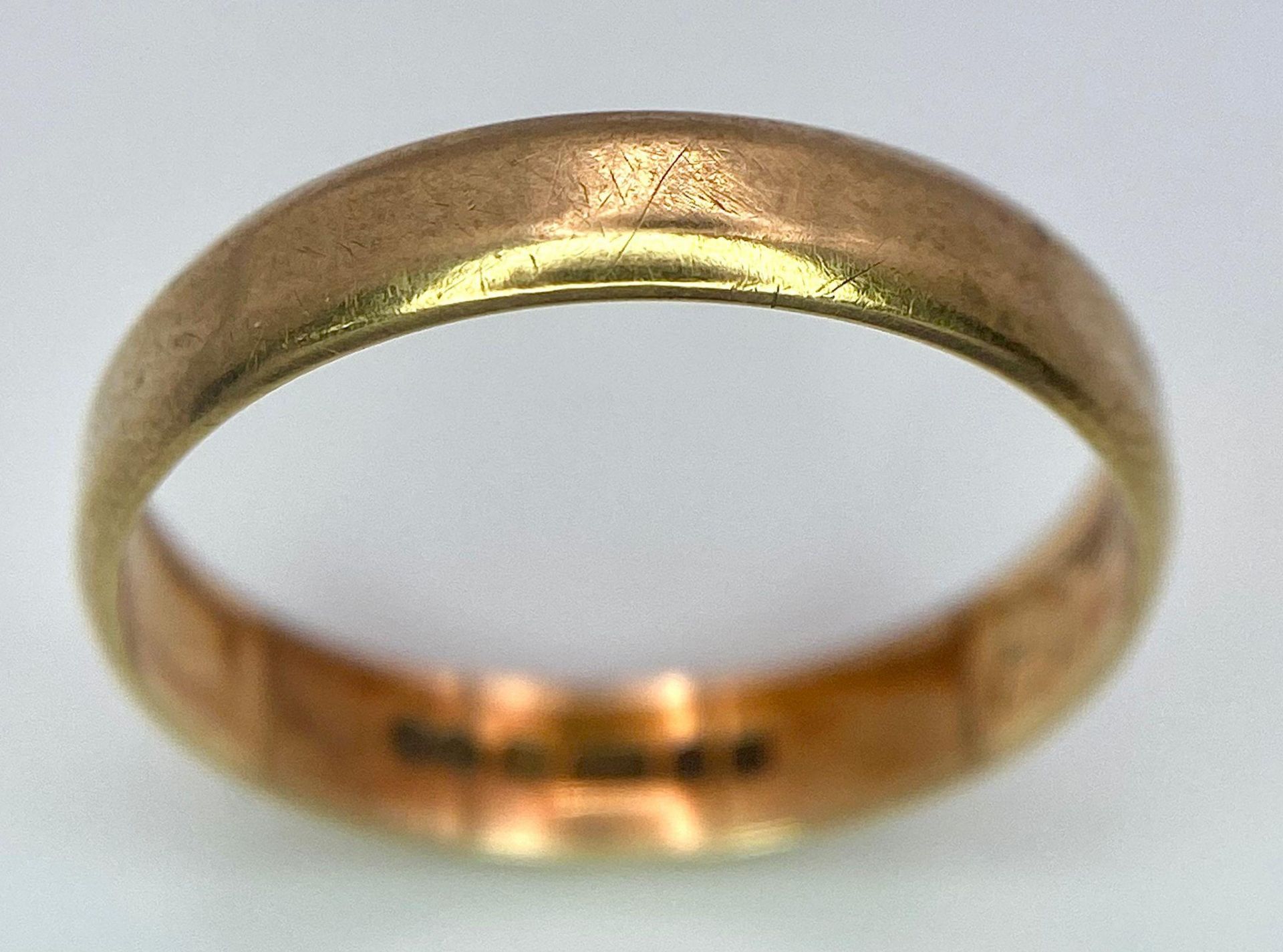 A 9 K yellow gold band ring, size: N, weight: 1.6 g - Bild 2 aus 7