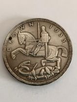 1935 SILVER ROCKING HORSE CROWN. Condition, very fine/extra fine. Having bold and clear raised