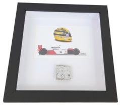 A Piece of Fairing from an Aryton Senna Race Used Mclaren Formula One Car. From the Jay Burridge