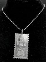 An Excellent Condition, Sterling Silver, 1977 Jubilee Ingot Pendant Necklace. Very Unique Design,