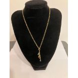 Fabulous 9 carat GOLD CHAIN LINK NECKLACE with gemstone drops. Gemstones to include Amethyst,