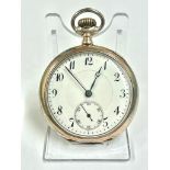 Vintage gents solid silver & copper gilt pocket watch Working