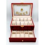 A Presidential Two-Tier Elite Watch Display Case - Perfect for Rolex Watches. 20 plush watch