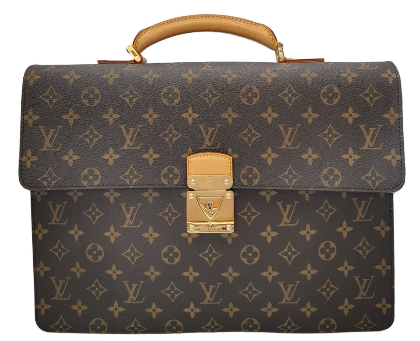 AN IMMACULATE LOUIS VUITTON CLASSIC BRIEF CASE IN UNUSED CONDITION WITH ORIGINAL DUST COVER . 38 X