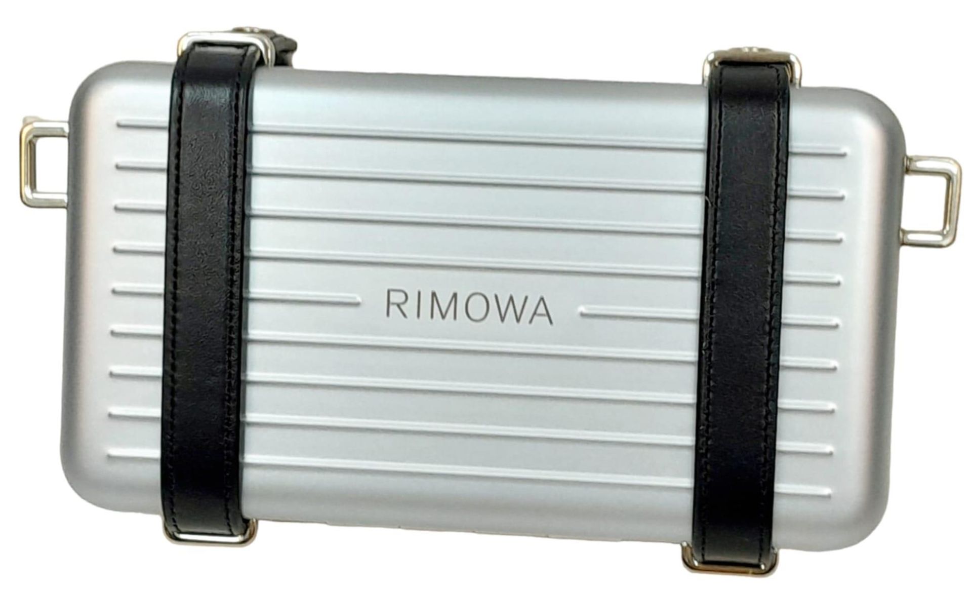 A Christian Dior x Rimowa Collaboration Ice Blue Clutch Bag. Aluminium exterior with silver-toned - Image 3 of 6