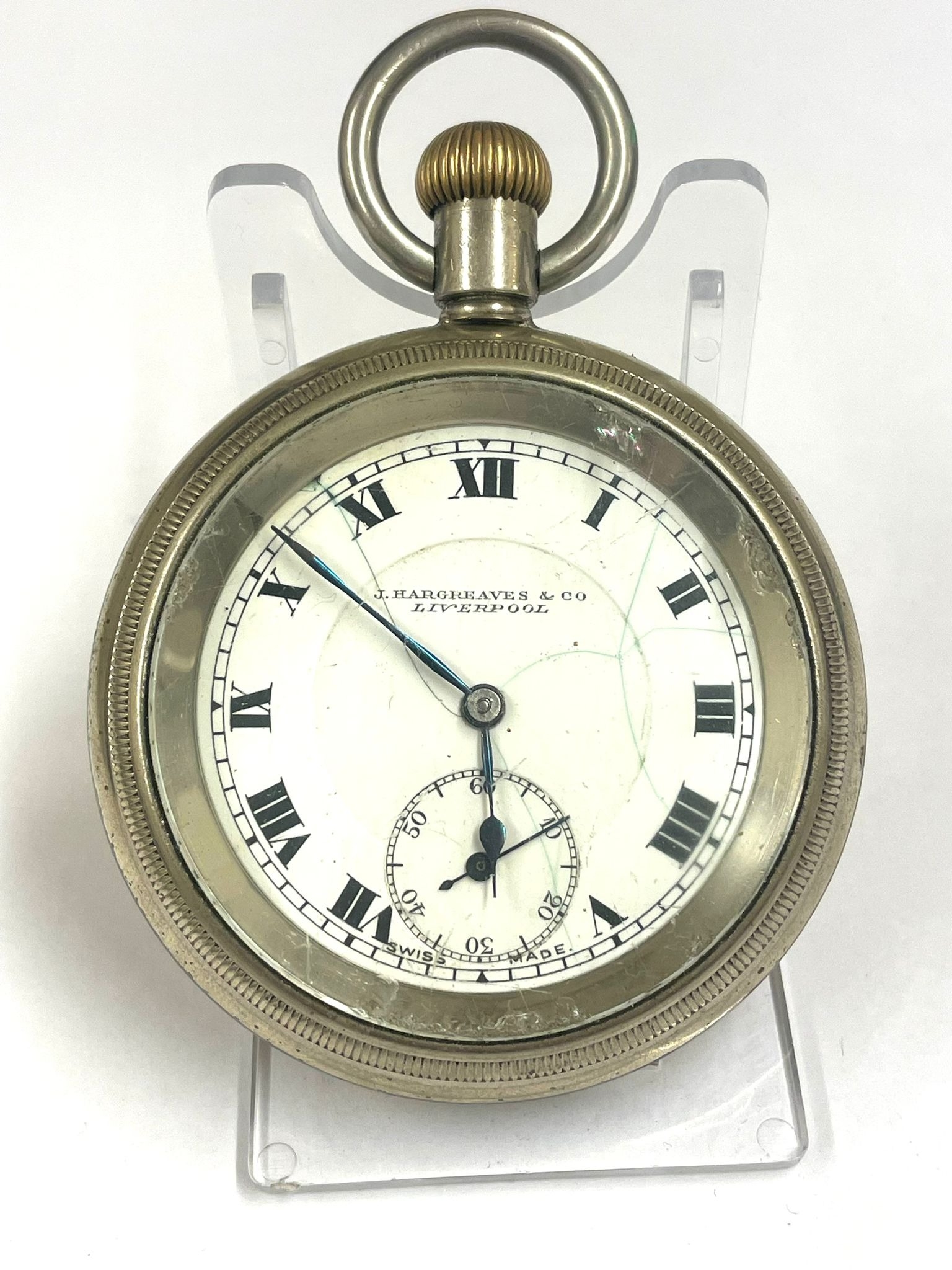 Vintage Railway pocket watch ticks , sold as found.