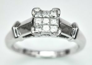 AN 18K WHITE GOLD DIAMOND RING. 0.25ctw, Size M, 5.1g total weight. Ref: SC 8067