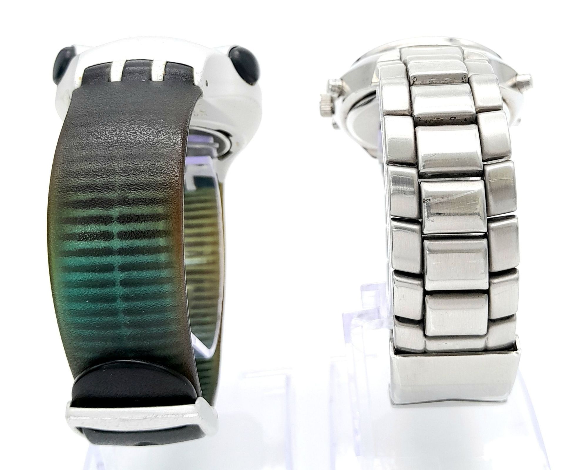 Two Vintage Collectible Men’s Watches. Comprising: 1) A Stainless Steel Digital & Analogue Watch - Image 4 of 5