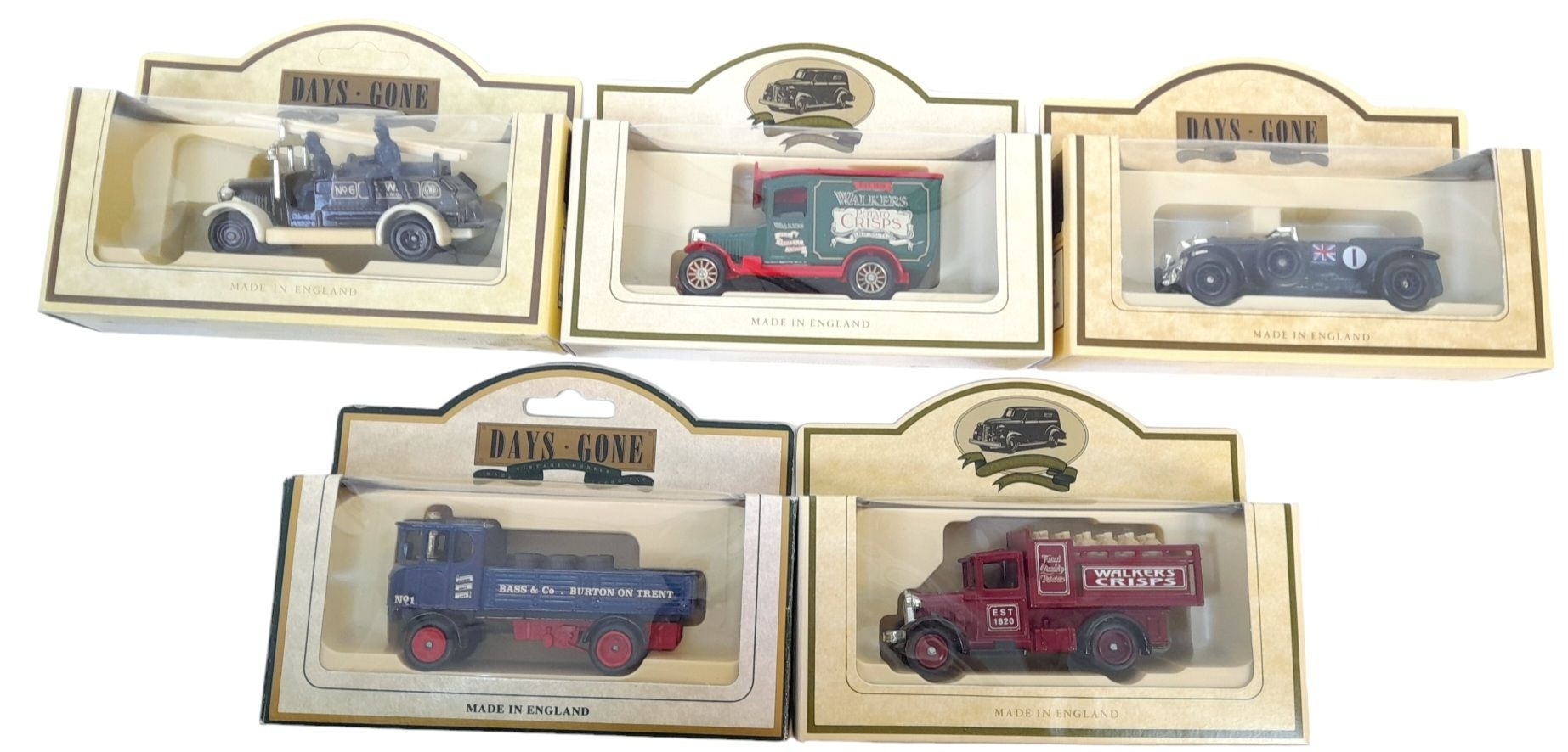 A Pack of Five Vintage Die Cast Toy Vehicles. As new in boxes.