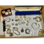 Assorted watch movements etc to include omega & Garrard