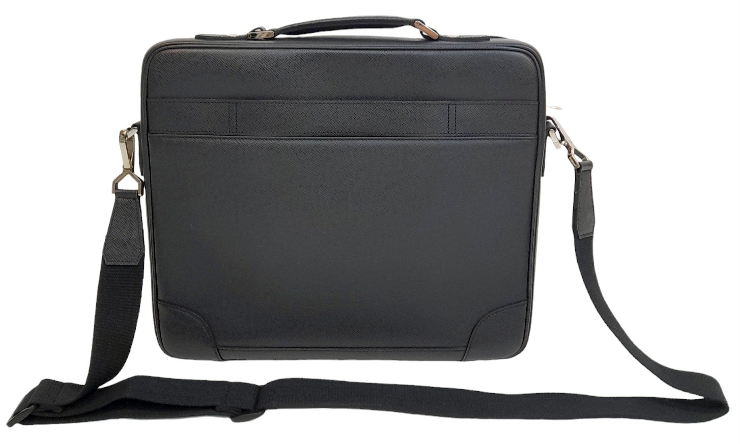 A Louis Vuitton Black Business Bag. Leather exterior with silver-toned hardware, zipped - Image 2 of 12