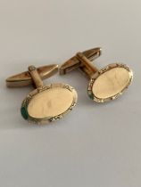 Vintage 9 carat GOLD on SILVER CUFFLINKS. 7.8 grams.