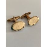 Vintage 9 carat GOLD on SILVER CUFFLINKS. 7.8 grams.