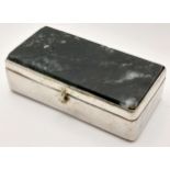 A Dendritic Agate Silver Pill Box. 5cm x 2.5cm