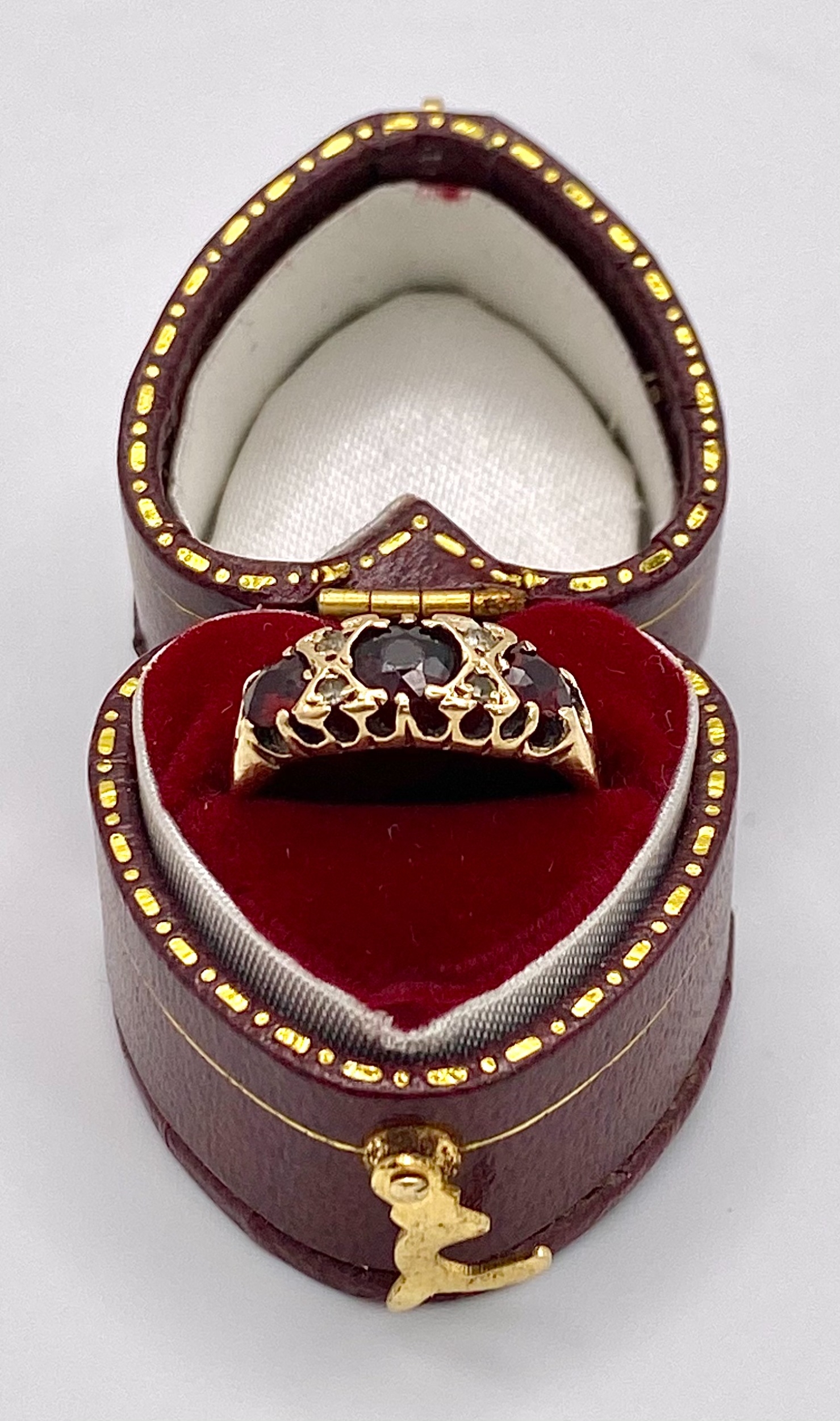 A 9K Yellow Gold, Garnet and Diamond Ring. Size K, 1.9g total weight. Comes in presentation case. - Image 3 of 7