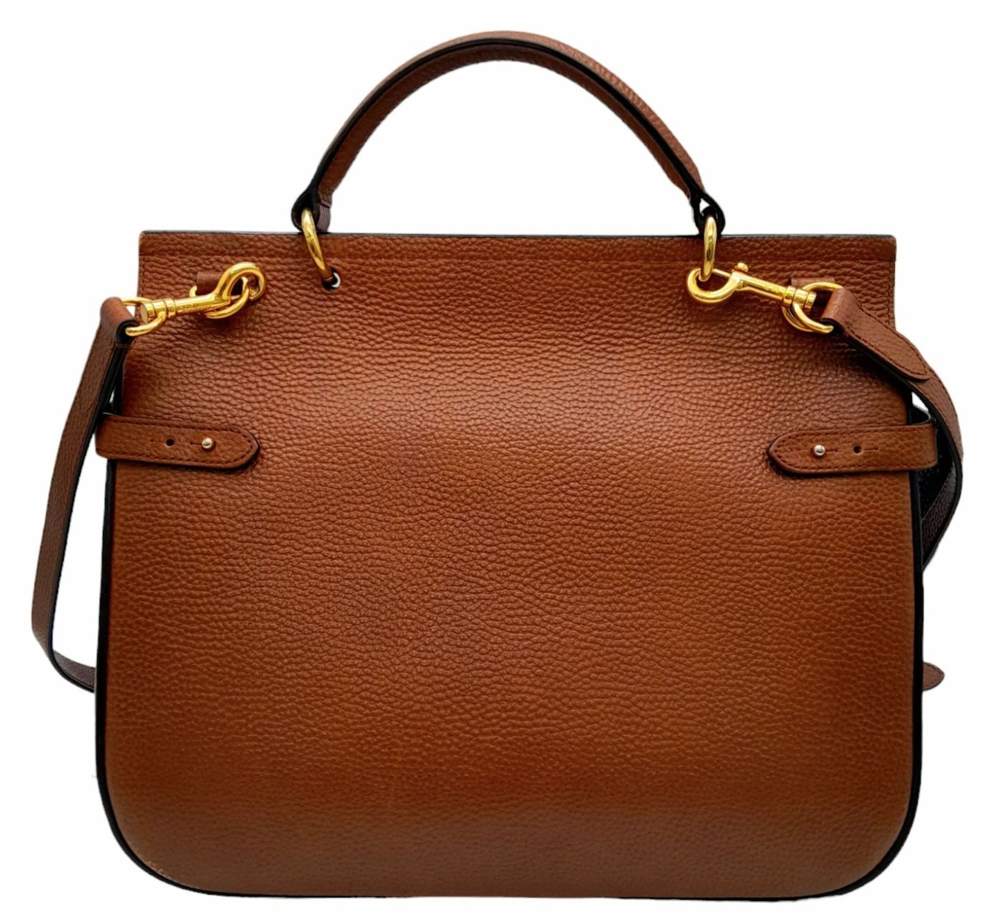 A Mulberry Amberley Satchel Handbag. Brown leather exterior with gold tone hardware. Flap-over front - Bild 2 aus 14