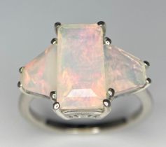 A 3ct Opal Ring set in 925 Silver. Size M.