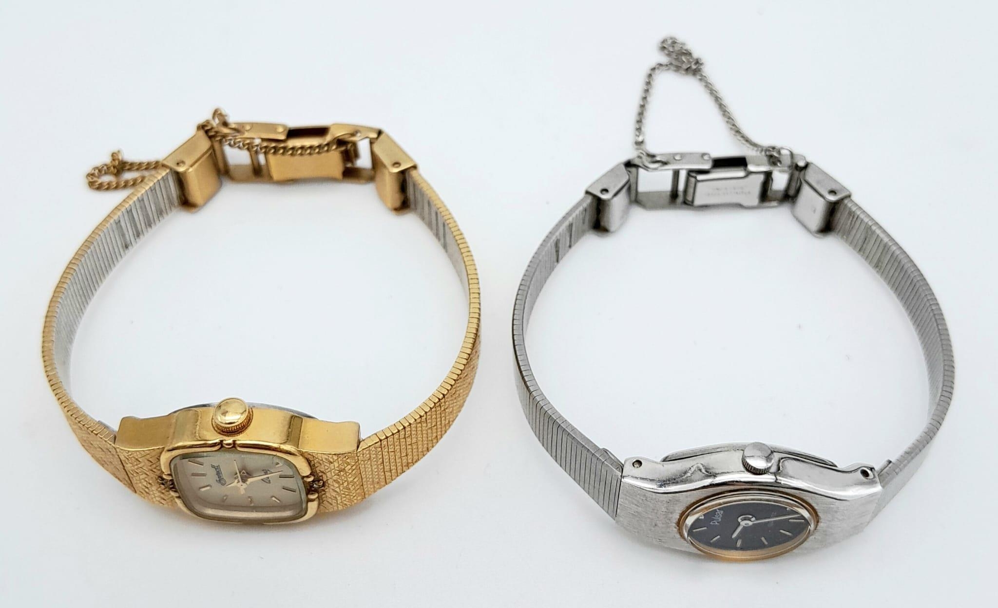 Two Ladies Dress/Cocktail Watches, Comprising 1) A Silver and Gold Tone Pulsar Quartz Watch (16mm