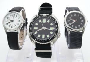 Three Military Designed Watches. Comprising: 1) French Foreign Legion Watch (35mm Case), 2) United