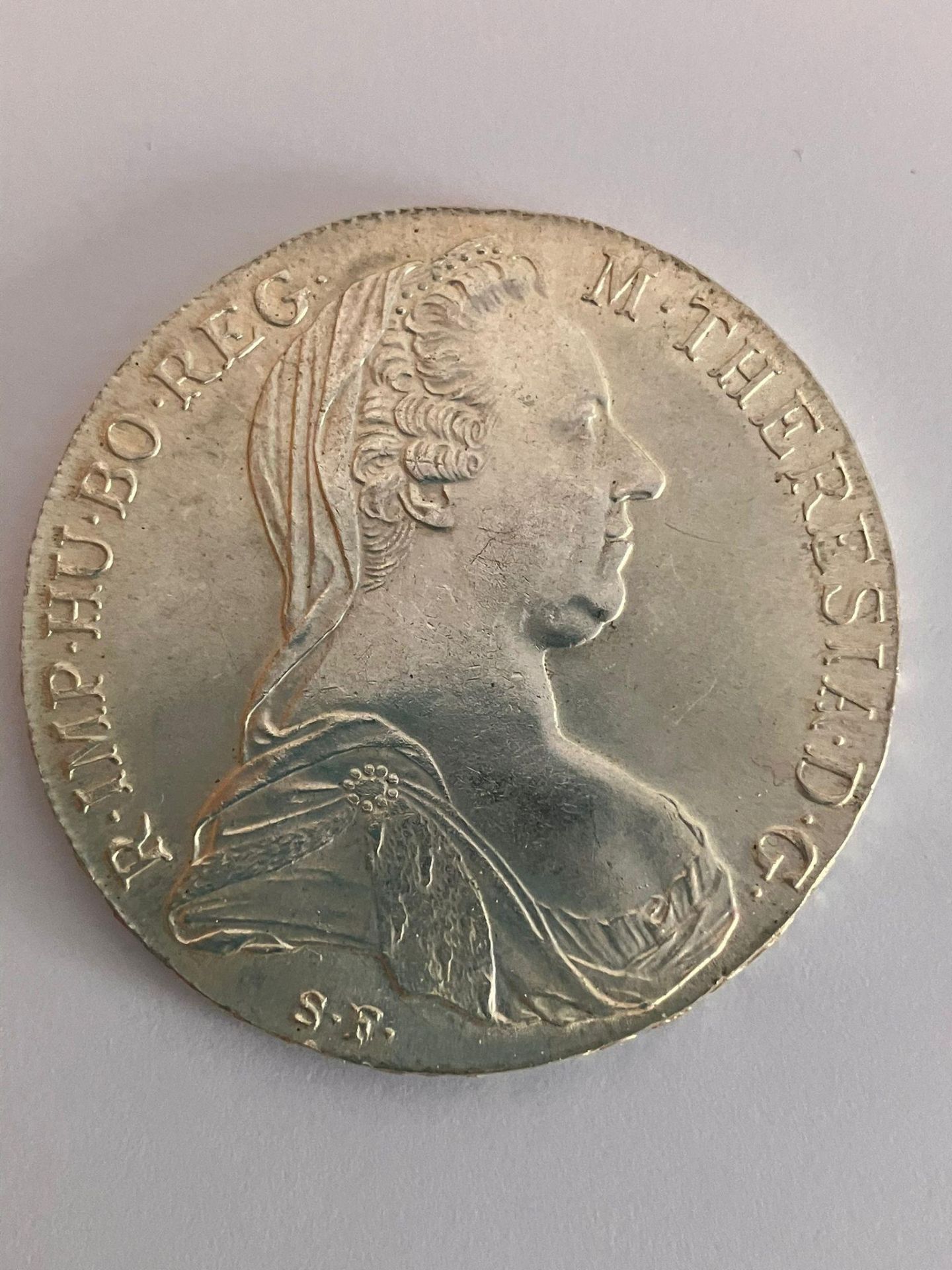 Vintage SILVER MARIE THERESA THALER COIN.1780. Conditioning as new and uncirculated. Extremely - Bild 2 aus 3