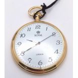 An Unworn Gold Tone Pocket Watch by Royal London. Comes in Box with Tags. 48mm Diameter. Full