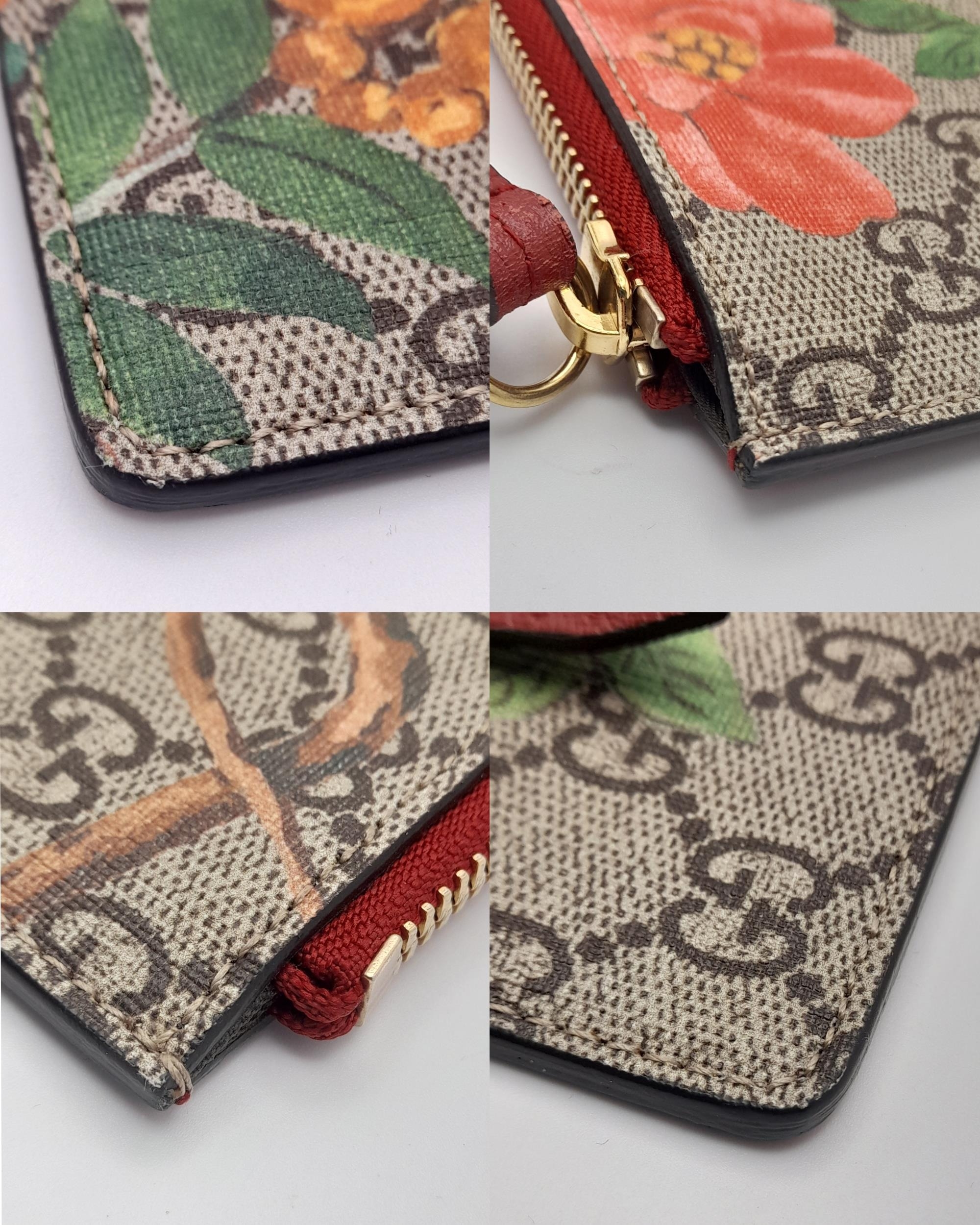 A Gucci Monogram 'Tian' Clutch Bag. Leather exterior with a depiction of a bird in nature, red - Image 2 of 7