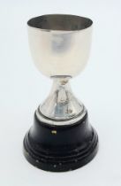 An antique sterling silver trophy with metal plinth base. Come with Jubilee silver hallmarks