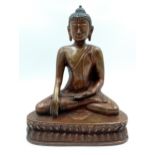 A Chinese Bronze Seated Buddha Figure. 20cm tall. 16cm width.