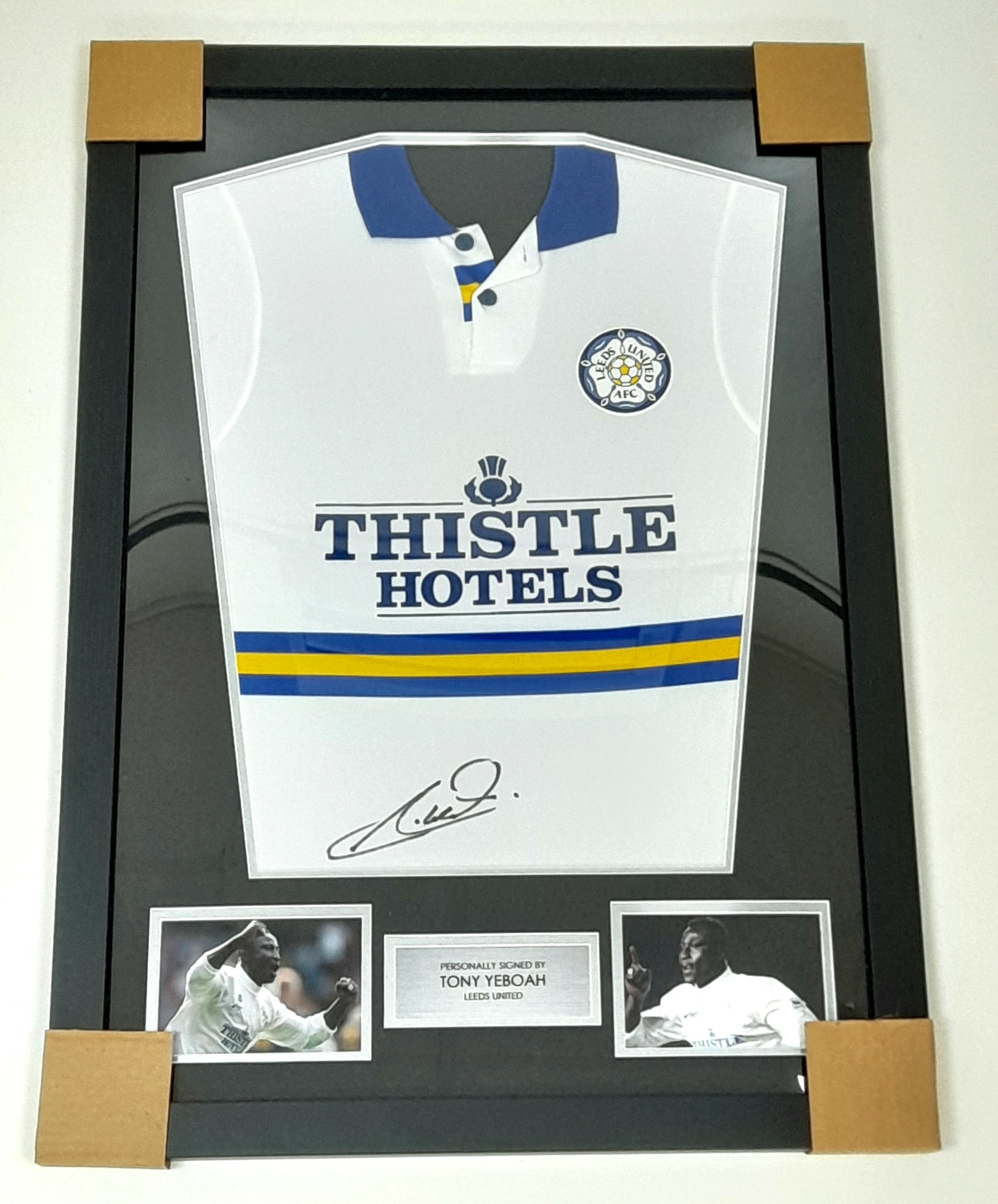 King of the Spectacular Goals! A Signed Tony Yeboah Leeds FC Shirt with Certificate of Authenticity.