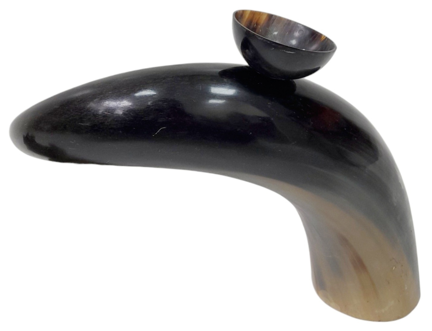 A Repro Resin Large Animal Horn with Libation Cup attached. 55cm horn - Image 8 of 13