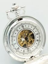 A Manual Wind Silver Plated Pocket Watch Depicting the Famous Steam Train ‘The Mallard’. Comes in